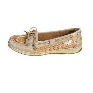 SPERRY Top Sider Angelfish Boat Tan Leather Women’s Loafer Shoes Size 11M